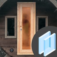 Vorschaubild: Holztür abschließbar langes Glaselement Isoglas