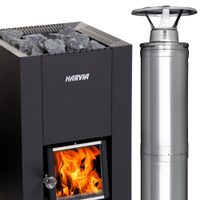 Vorschaubild: System Holzbeheizung Linear 18 BimschV2 inkl. Steine und 170-200cm CE-Schornstein