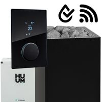 Vorschaubild: Huum Design Elektroofen Core Black 9 kW mit UKU GLAS Steuerung Wifi inkl. 45 kg Steine